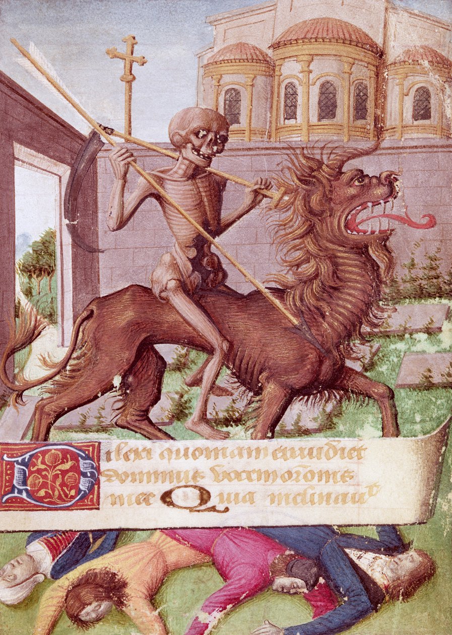 Ms 89 fol.88 Dødens triumf, fra en timebok av French School