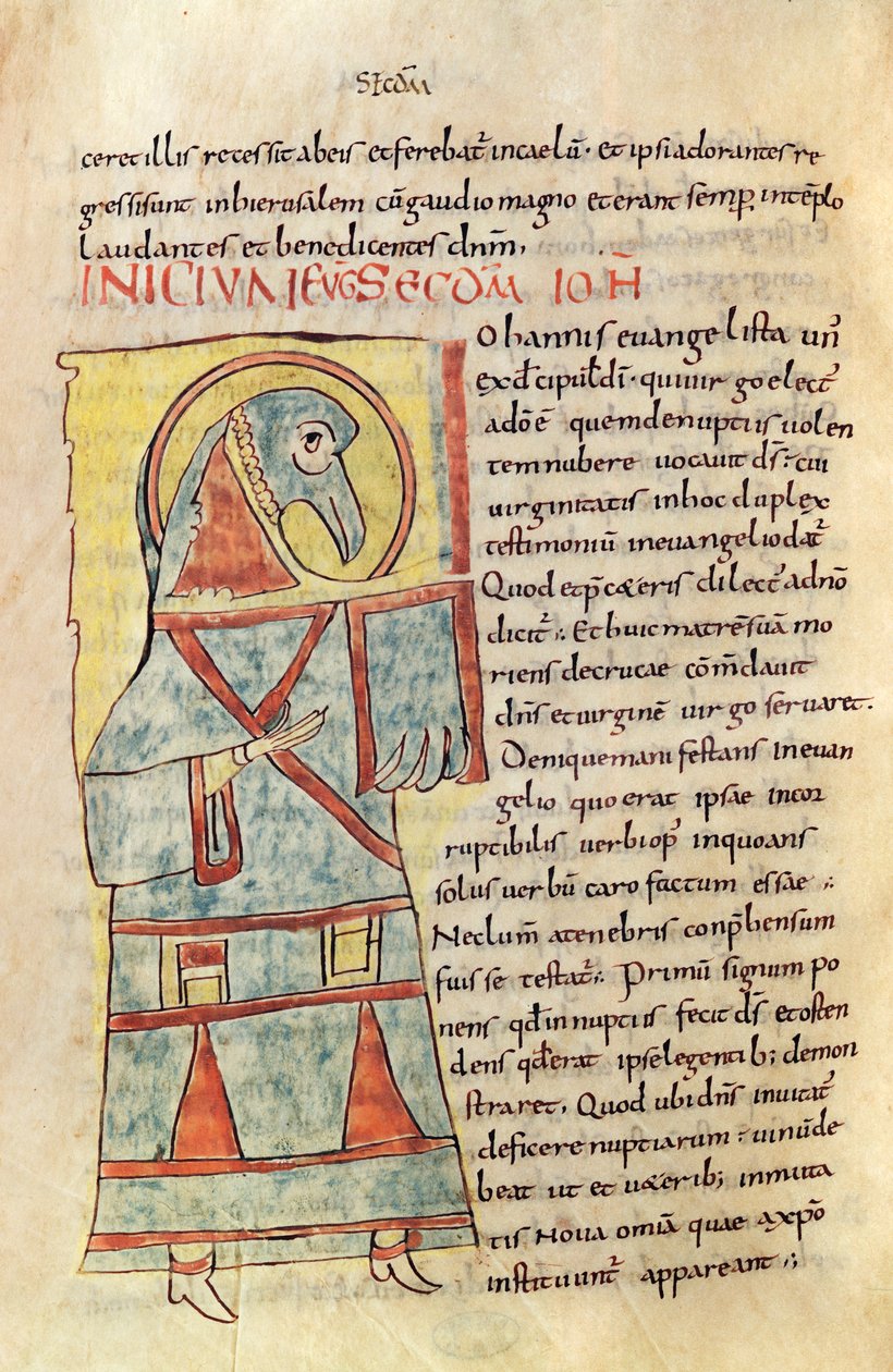 Ms 8 f.95v St. Johannes evangelisten av French School