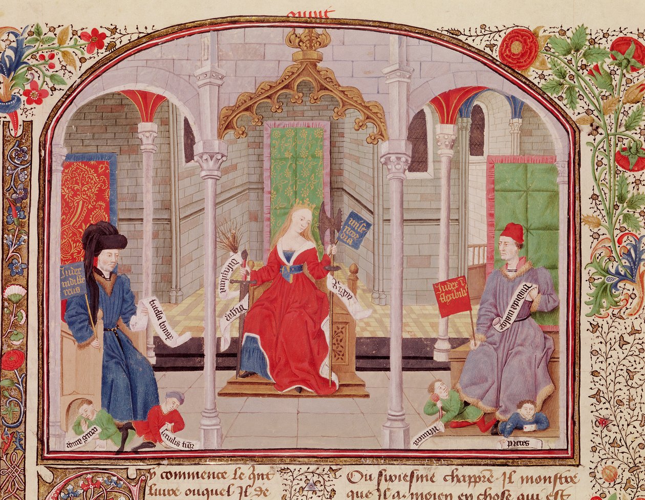 Ms 927 Fol.71v The Theory of Justice, from Ethics, Politics and Economics av Aristoteles (384-322 f.Kr.) av French School