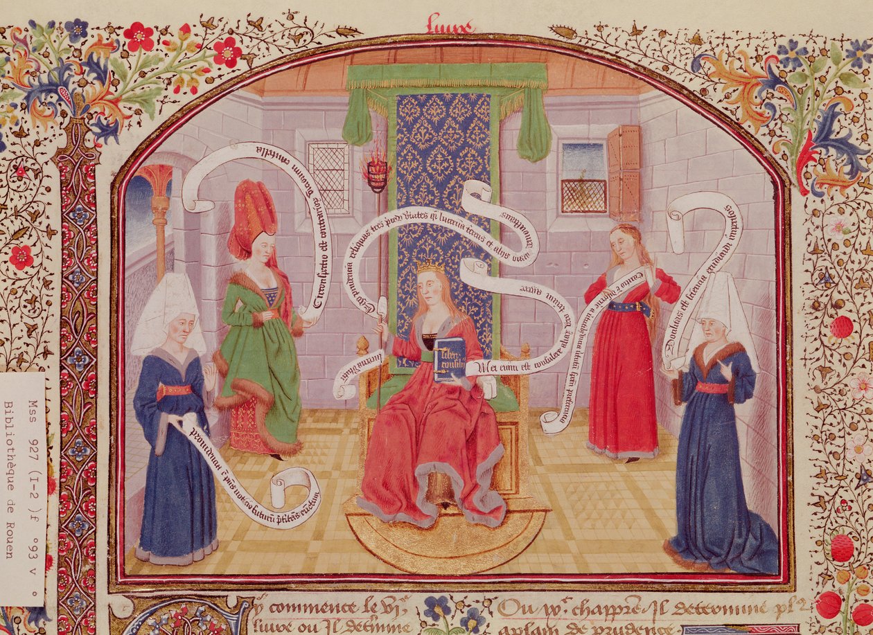 Ms 927 Fol.93v Teorien om intellektuelle dyder, fra etikk, politikk og økonomi av Aristoteles (384-322 f.Kr.) av French School