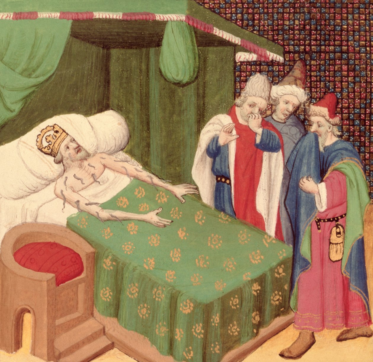 Fr 226 The Use of Leeches, fra The Decameron, av Giovanni Boccaccio (1313-75) av French School