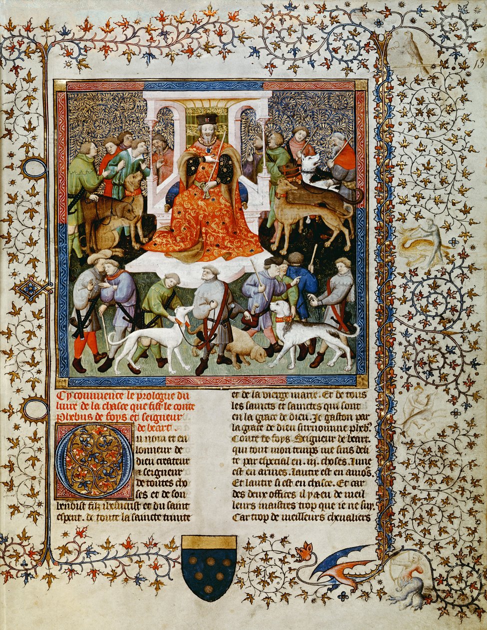 Fr 616 fol.13 Forberedelse til jakten, fra Livre de la Chasse av Gaston Phebus de Foix (1331-91) av French School