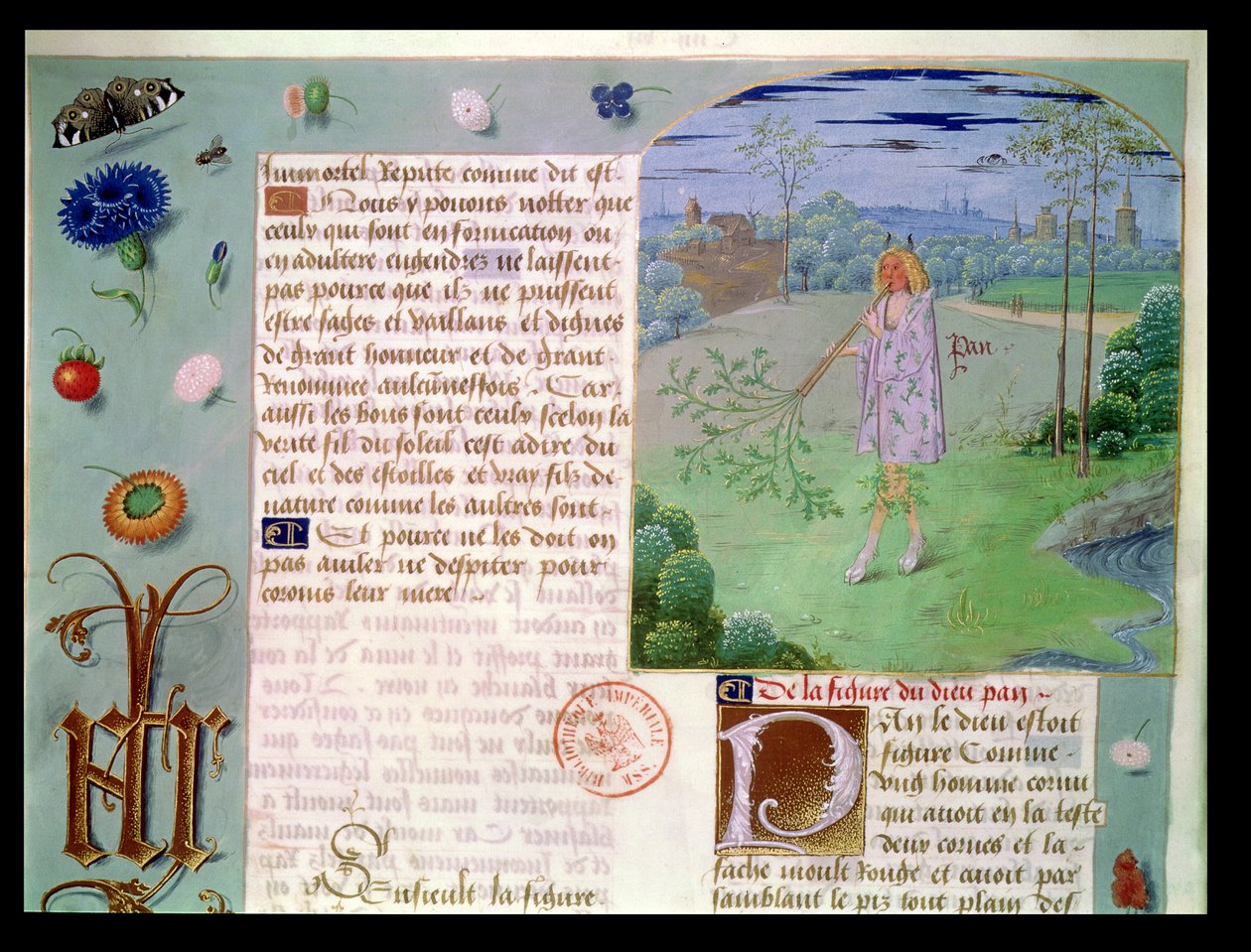 Ms Fr 9197 fol.187 Pan, fra Livre des Echecs Damour av French School