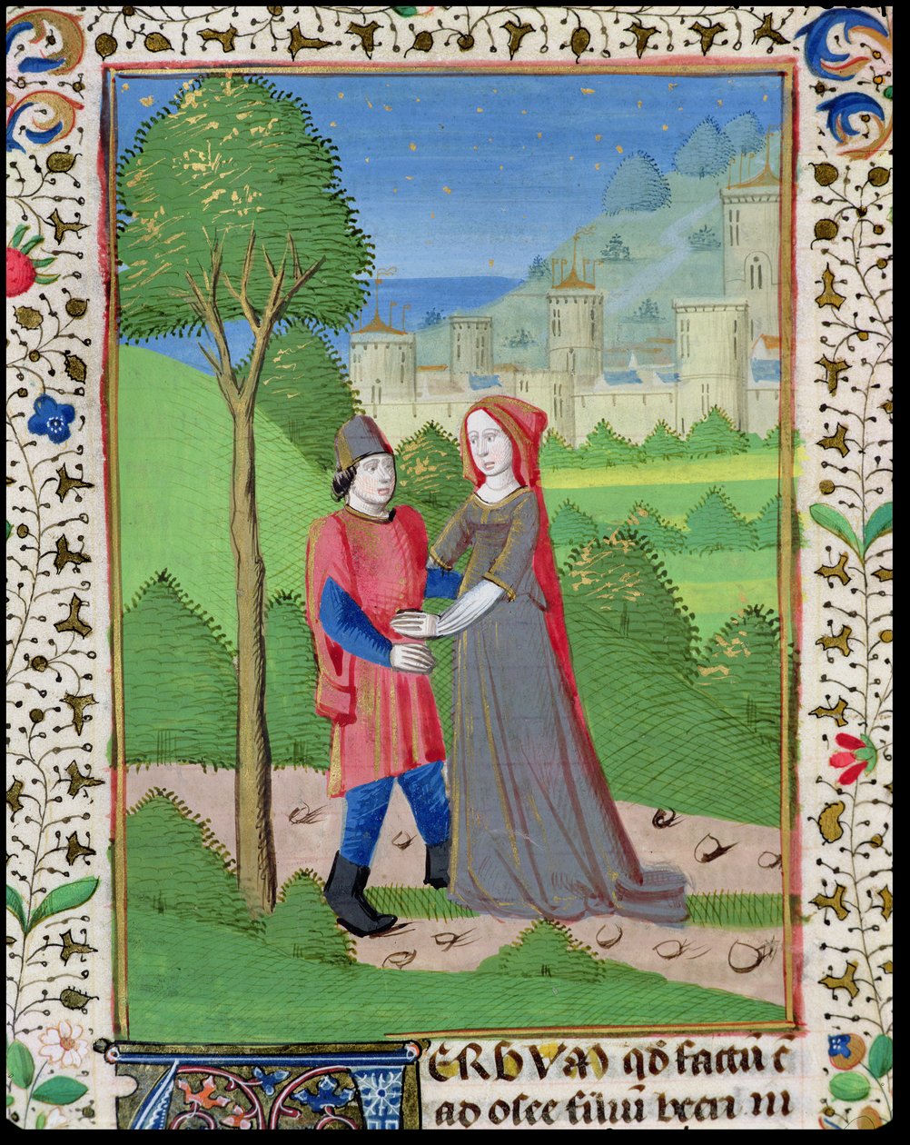 Ms. H7 fol.103v Hosea og den prostituerte, fra Bibelen til Jean XXII av French School