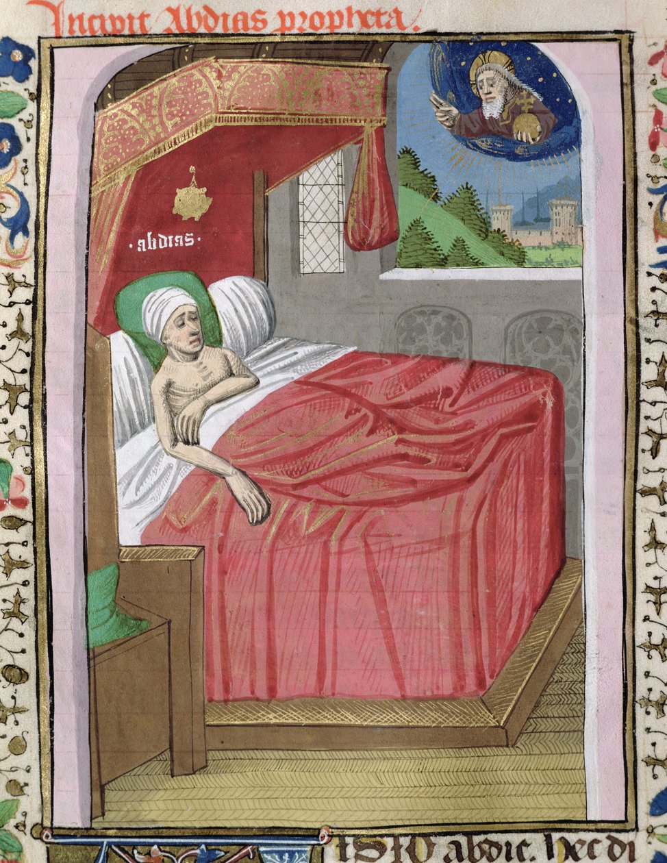 Ms H 7 fol.110v The Vision of Obadiah, fra Bibelen til Jean XXII av French School