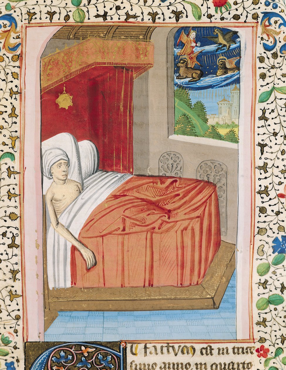 Ms H 7 fol.76r The Vision of Ezekiel, fra Bibelen til Jean XXII av French School
