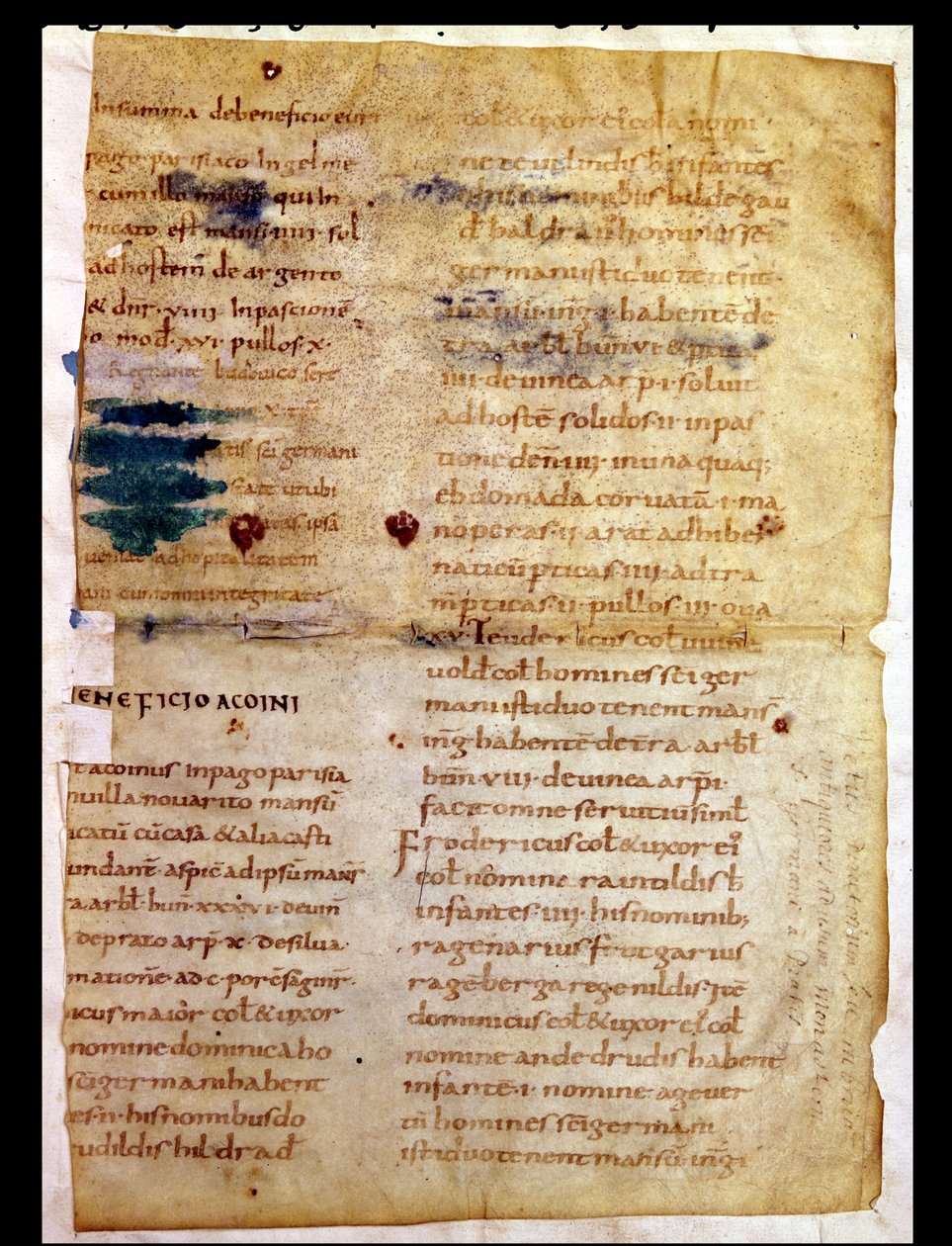 Ms Lat 12832 Fol.A Inventar over karolingisk eiendomsbesittelse, fra polyptyken til abbed Irminon av Saint-Germain-des-Pres av French School