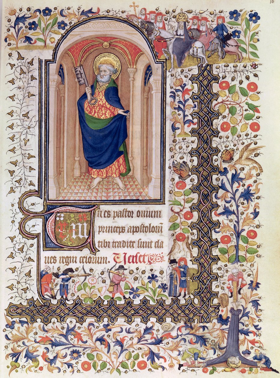Ms Lat 156b Fol.167 St. Peter, fra Hours of Marguerite dOrleans, c.1426 av French School