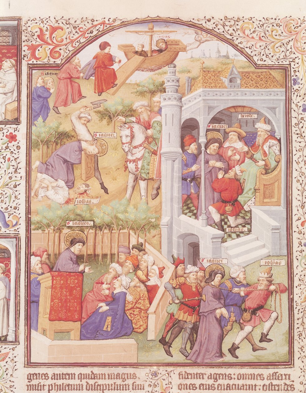 Ms Lat 17294 Fol.515v Scener fra livet til Saint James the Great (d.44) fra Breviary of the Duke of Bedford, ca. 1424-35 av French School