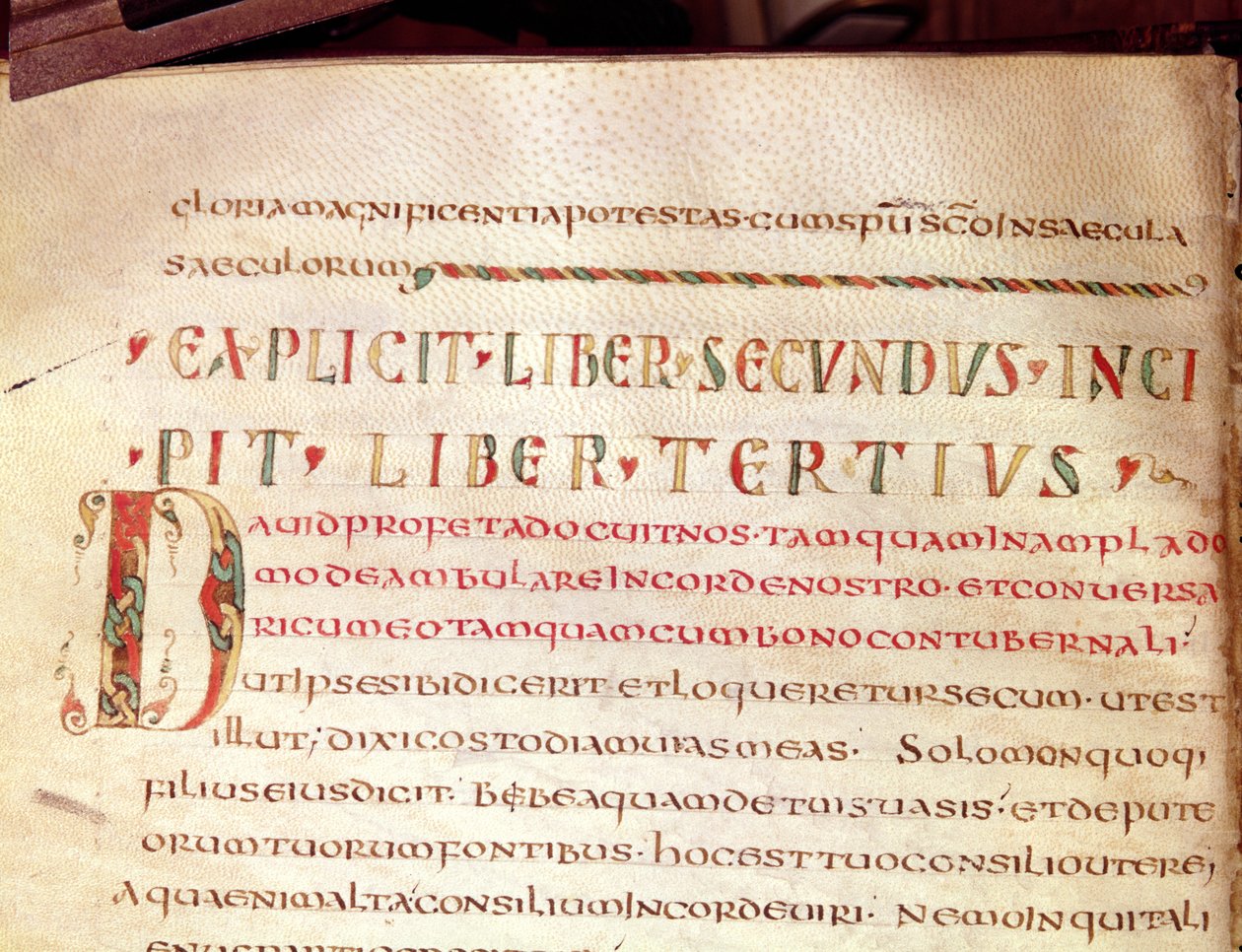 Ms Lat 1732 Fol.67v Historikert initial D, fra et verk av Saint Ambroise (340-396) av French School