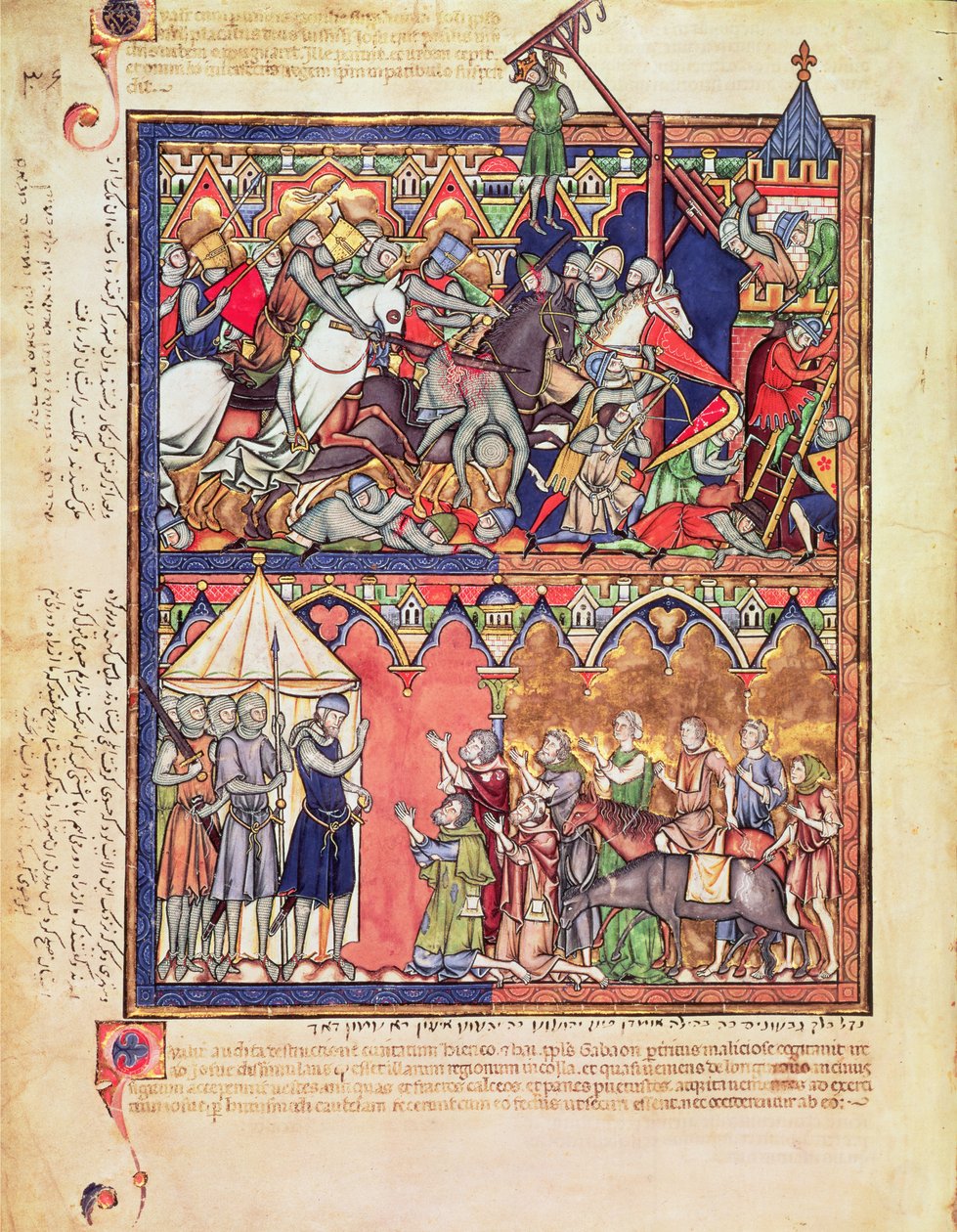 Ms M 638 f.10v Joshua, fra Morgan Picture Bible, ca. 1244-54 av French School