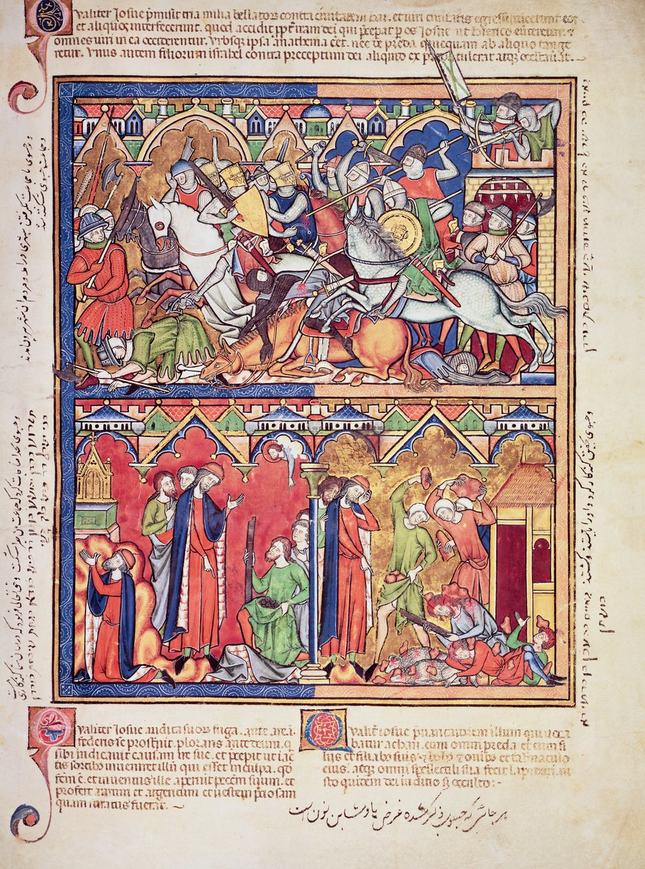 Ms M 638 fol.10r Joshua, fra Morgan Picture Bible, ca. 1244-54 av French School