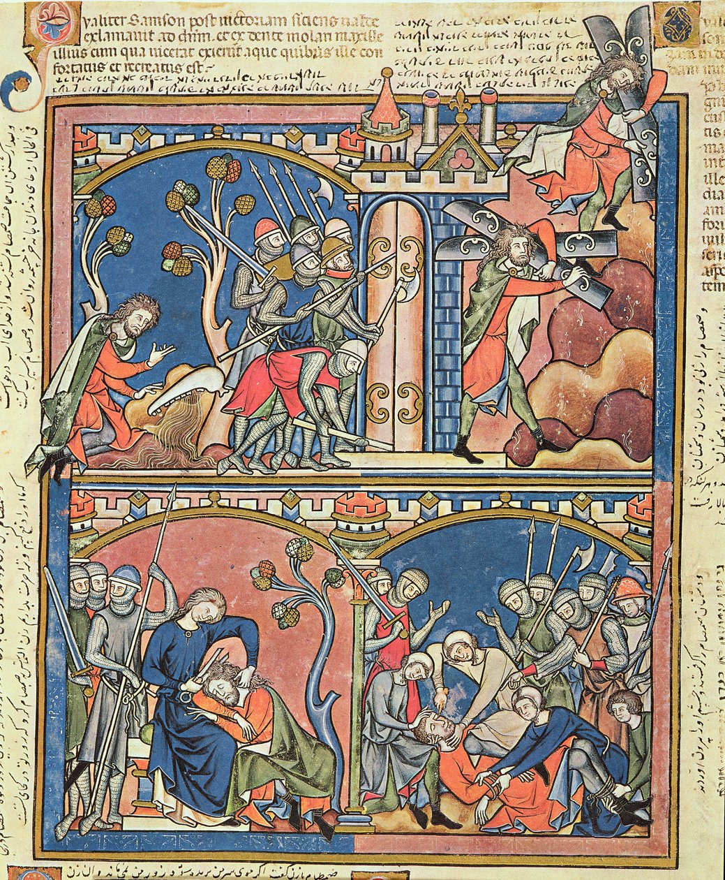 Ms M 638 fol.15r Samson og Delilah, fra Morgan Picture Bible, ca. 1244-54 av French School
