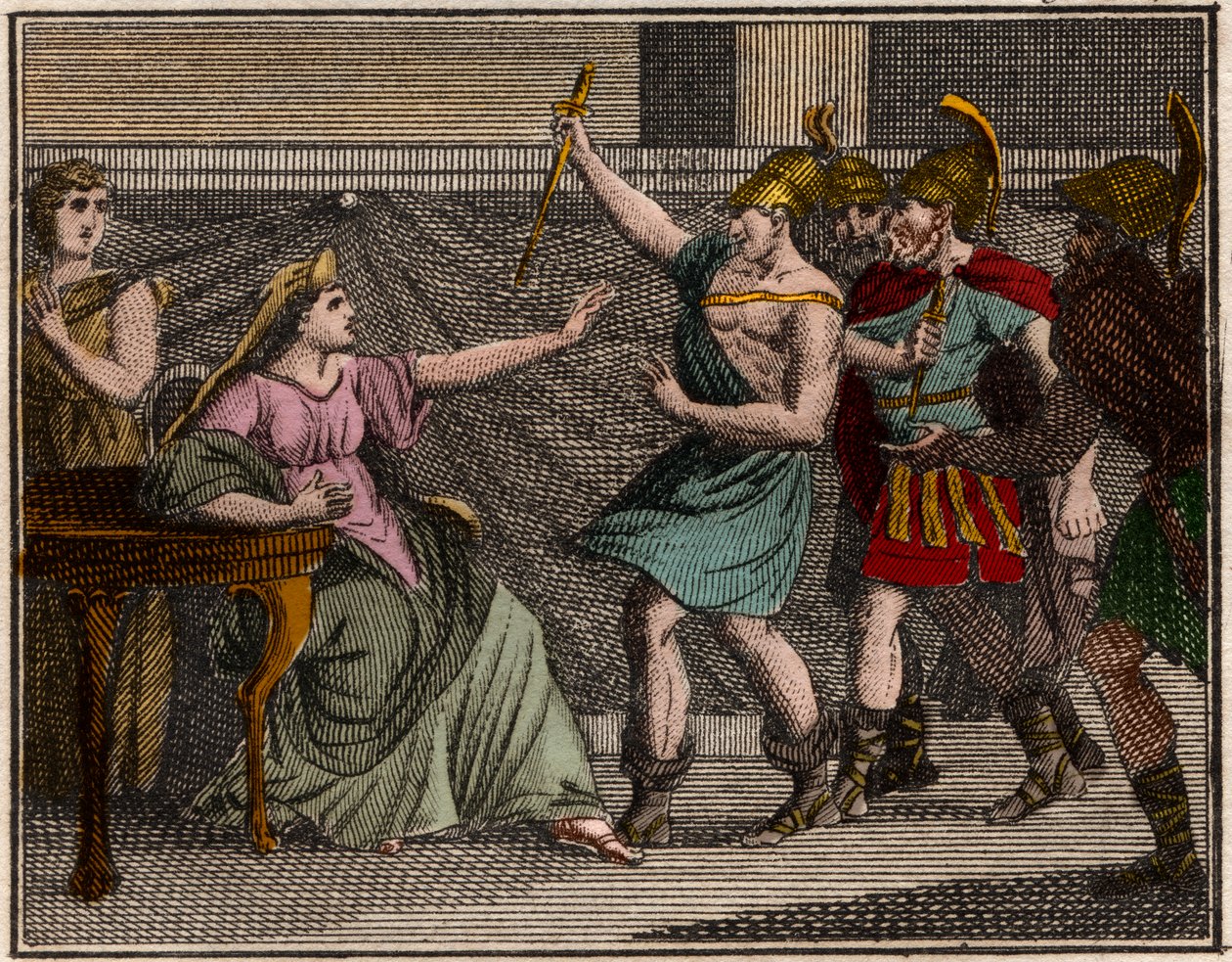Mordet på Olympias (mor til Alexander Great). av French School