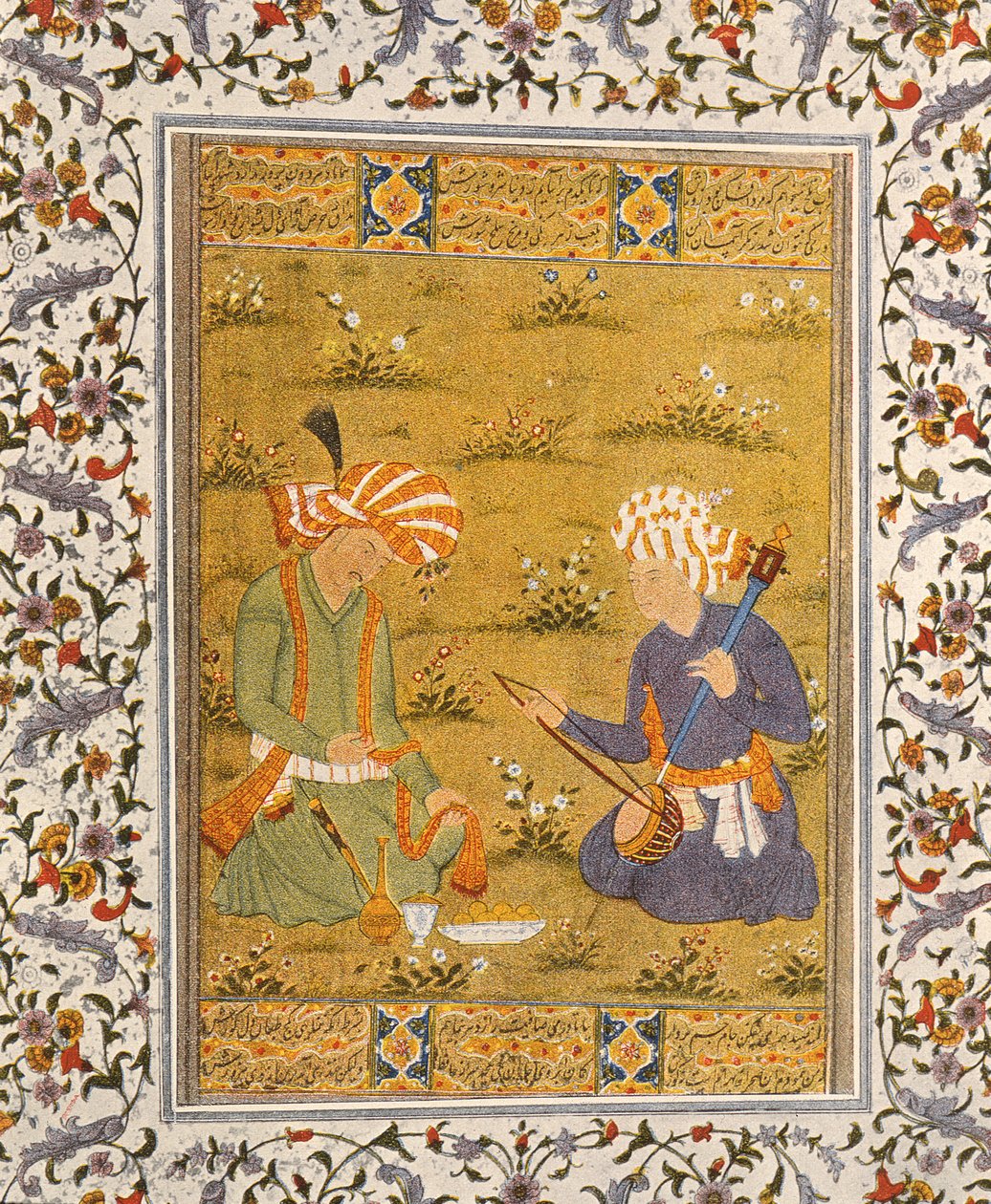 Musiker, illustrasjon for The Arabian Nights, 1895 (fargegravering) av French School