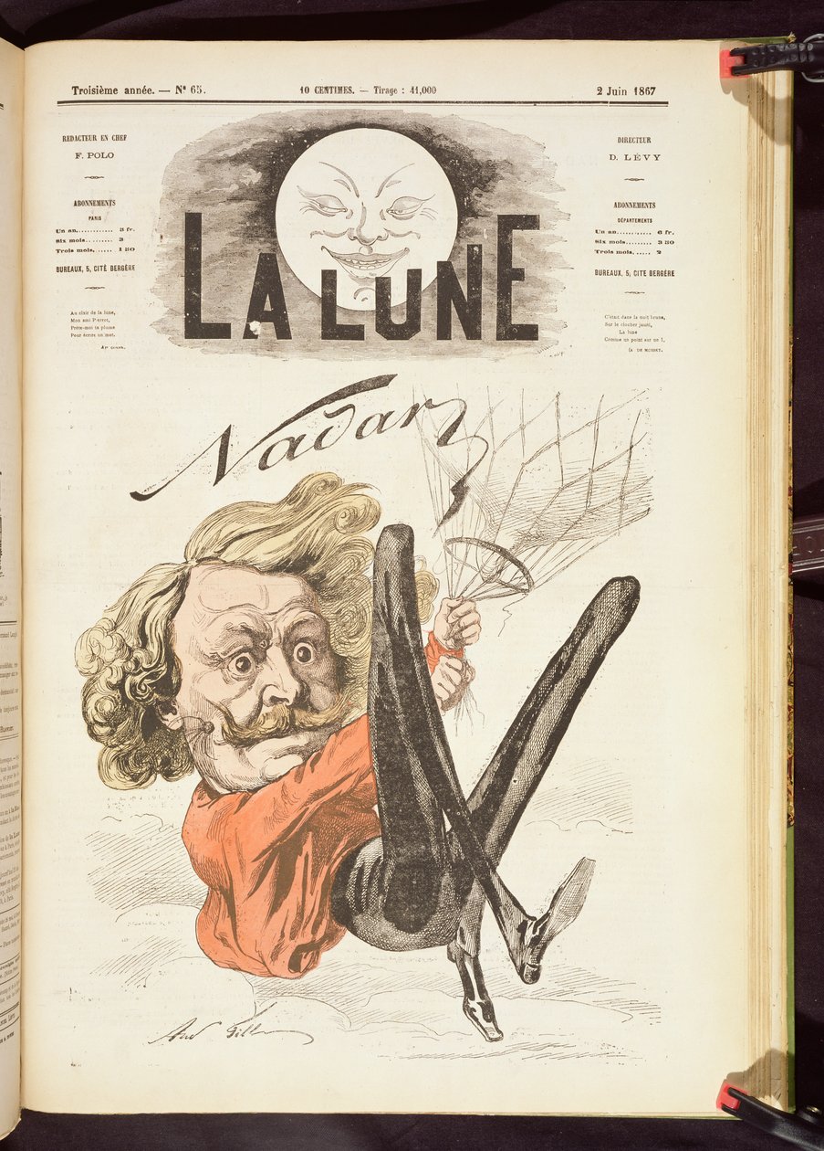 Nadar (1820-1910) tittelside til La Lune, utgitt juni 1867 av French School