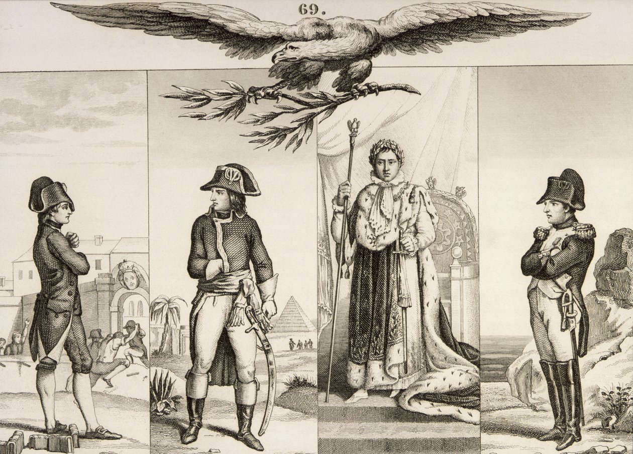 Napoleon Bonaparte (1769-1821) på fire stadier i livet, fra 