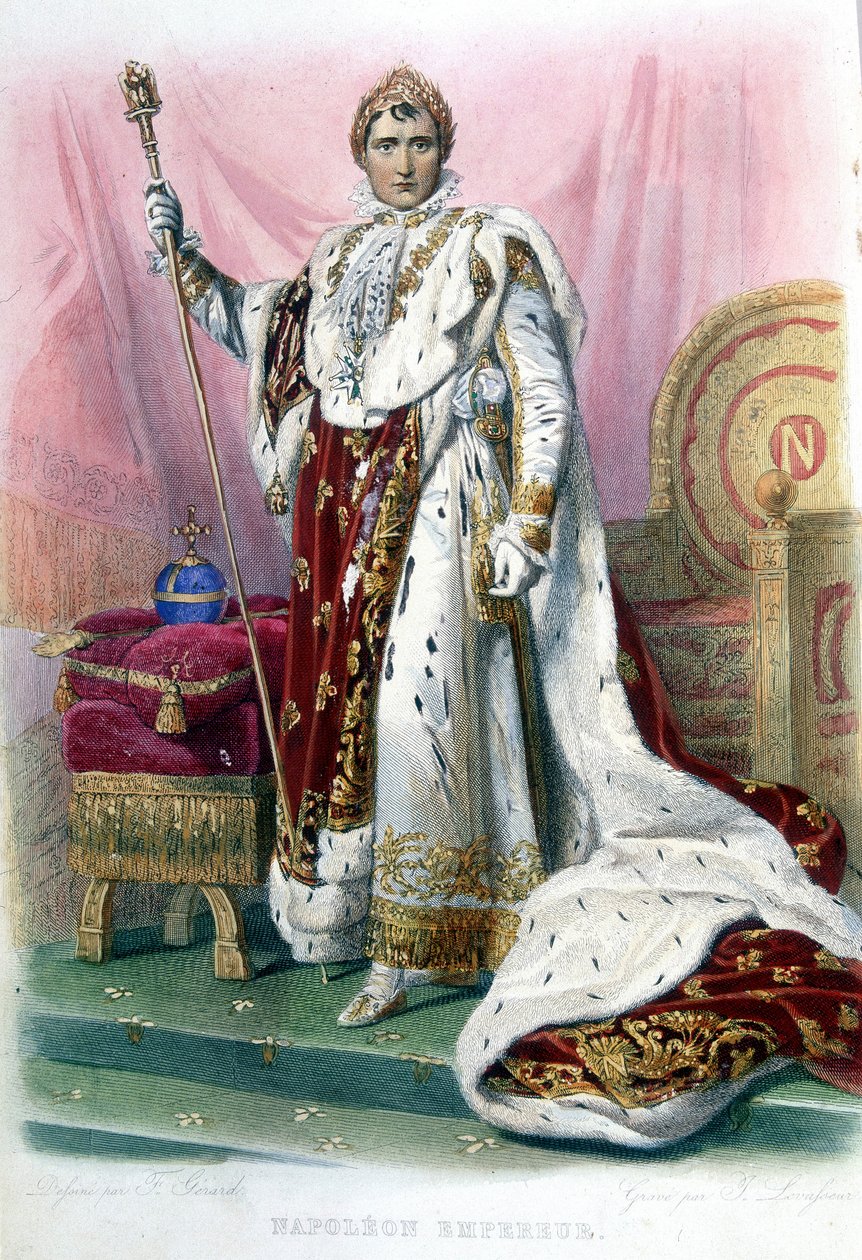 Napoleon I i kostyme av Sacre - i "" French Plutarch""" av French School