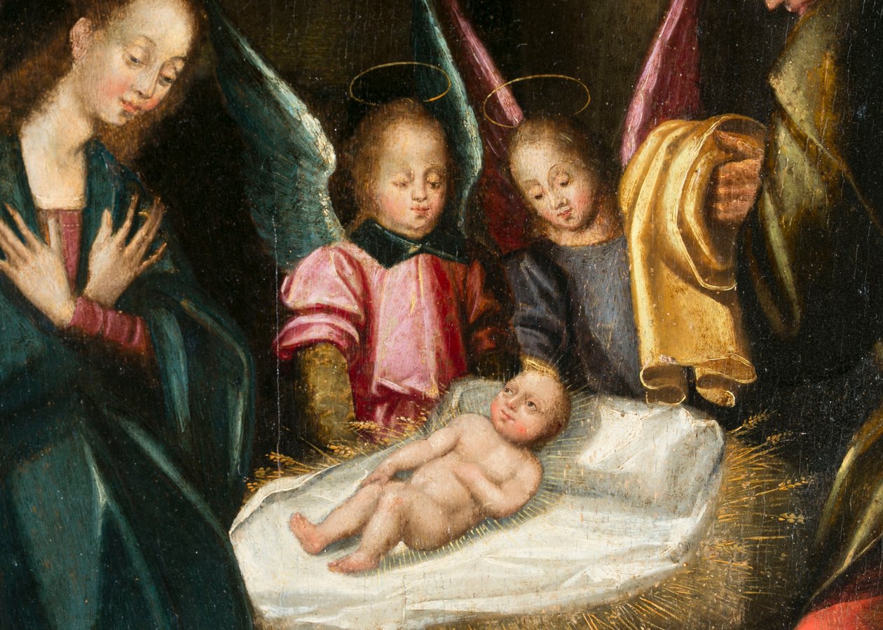 Fødsel, detalj. Triptyk av Aubery av French School