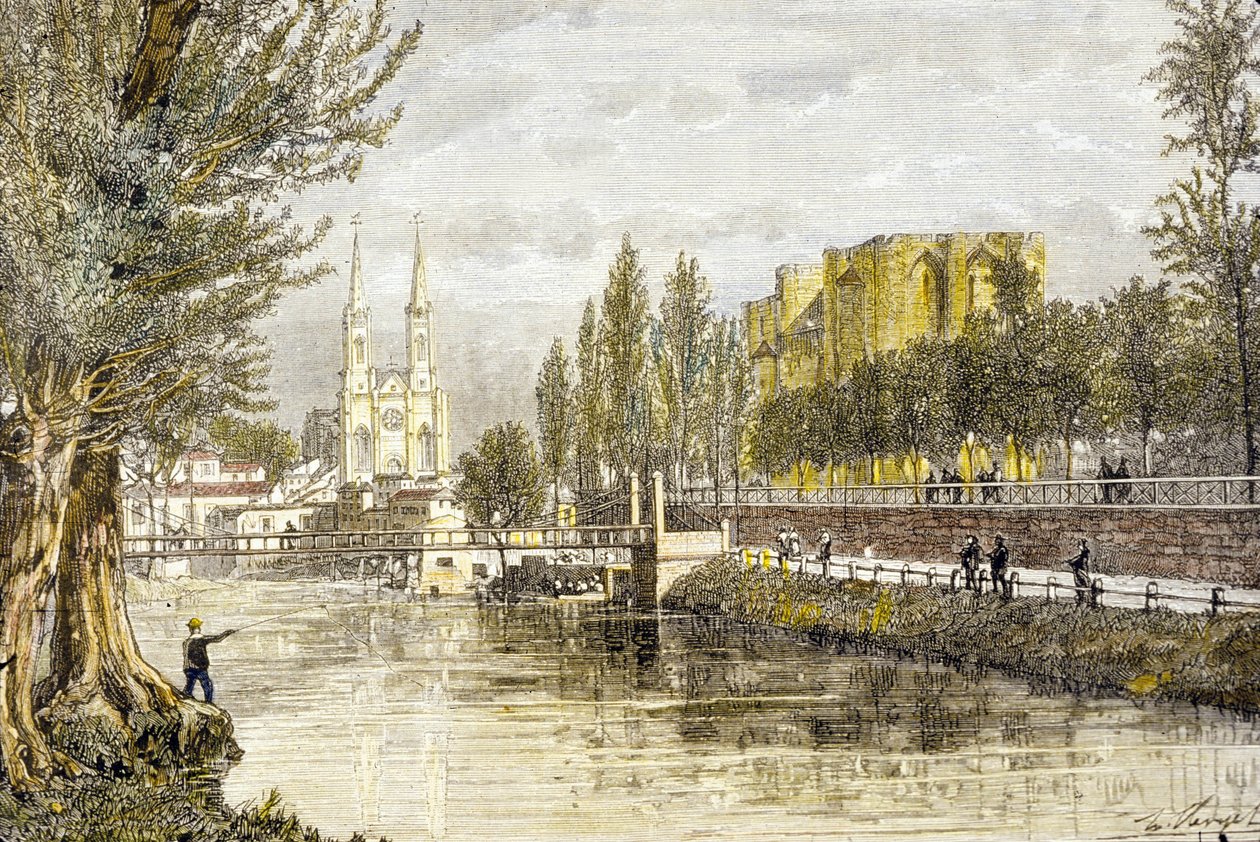 Niort, Frankrike (gravering) av French School