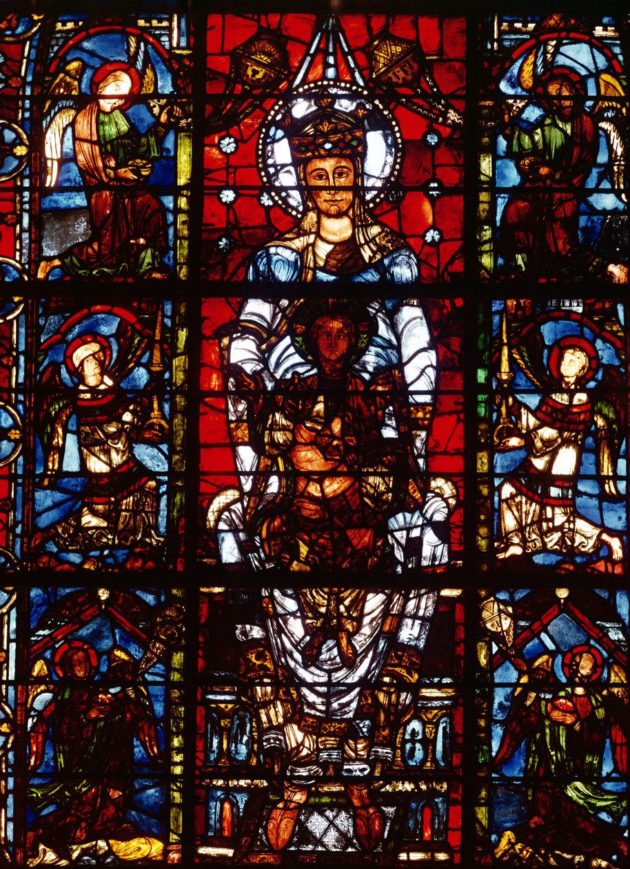 Notre-Dame de la Belle Verriere, from the south choir (stained glass) (detail of 98069) av French School