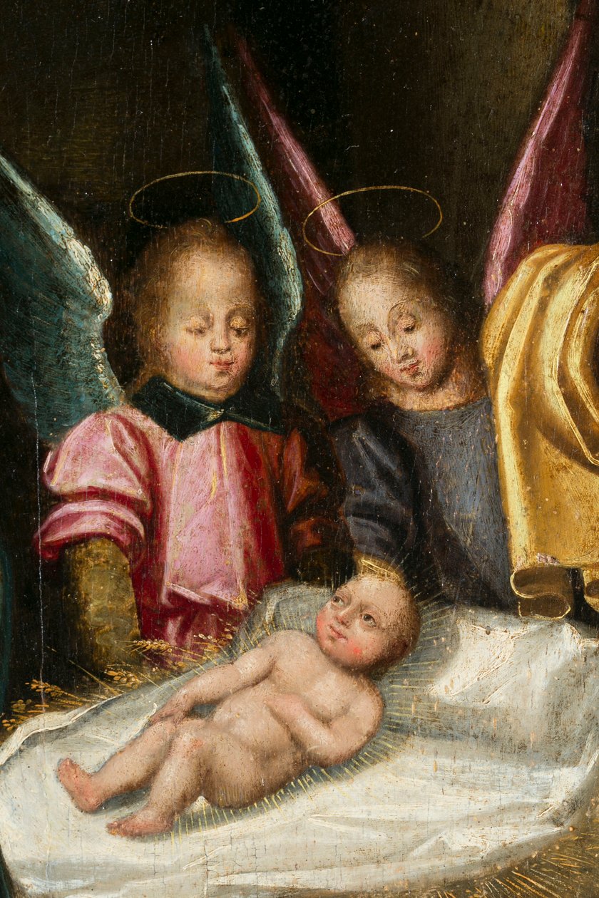 Fødsel, detalj. Triptyk av Aubrey av French School