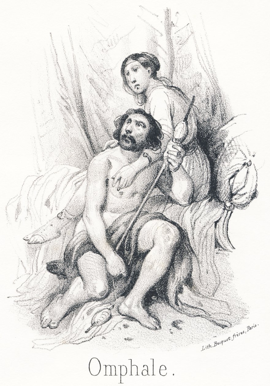 O Omphale: En av de vakreste dødelige i universet. Daughter of the King of Lydia av French School