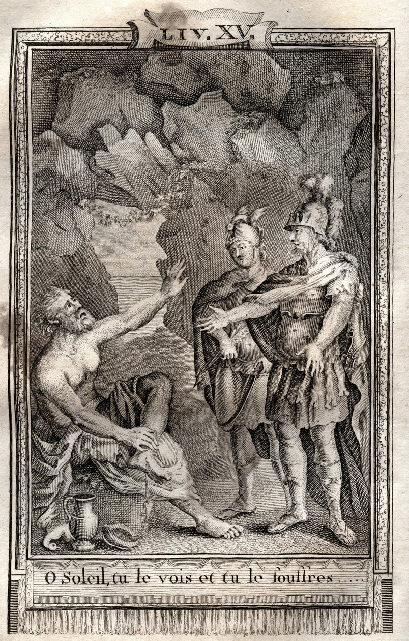 O Sun you see it, and you suffer it! Ulysse answered me without moving: Jupiter wants it... engraving of 1798 by Monnet in “Les Aventures de Telemaque, fils d