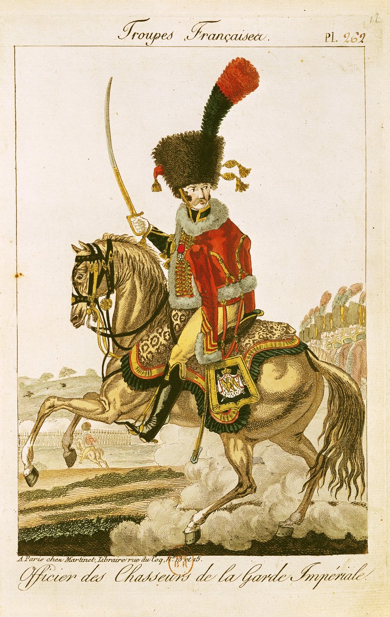 Offiser for Hussars of the Imperial Guard under det første imperiet av French School