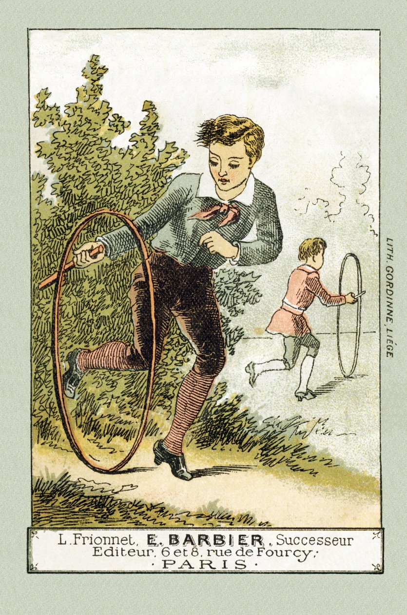 På dager med conge spiller Leon og Lucien bøylen - i "Alphabet des petits savants", slutten av 1800-tallet (kromolitografi) av French School