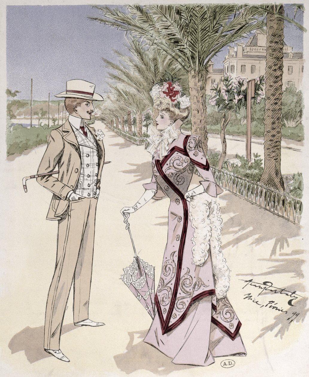 På Promenade des Anglais, Nice, februar 1899 av French School