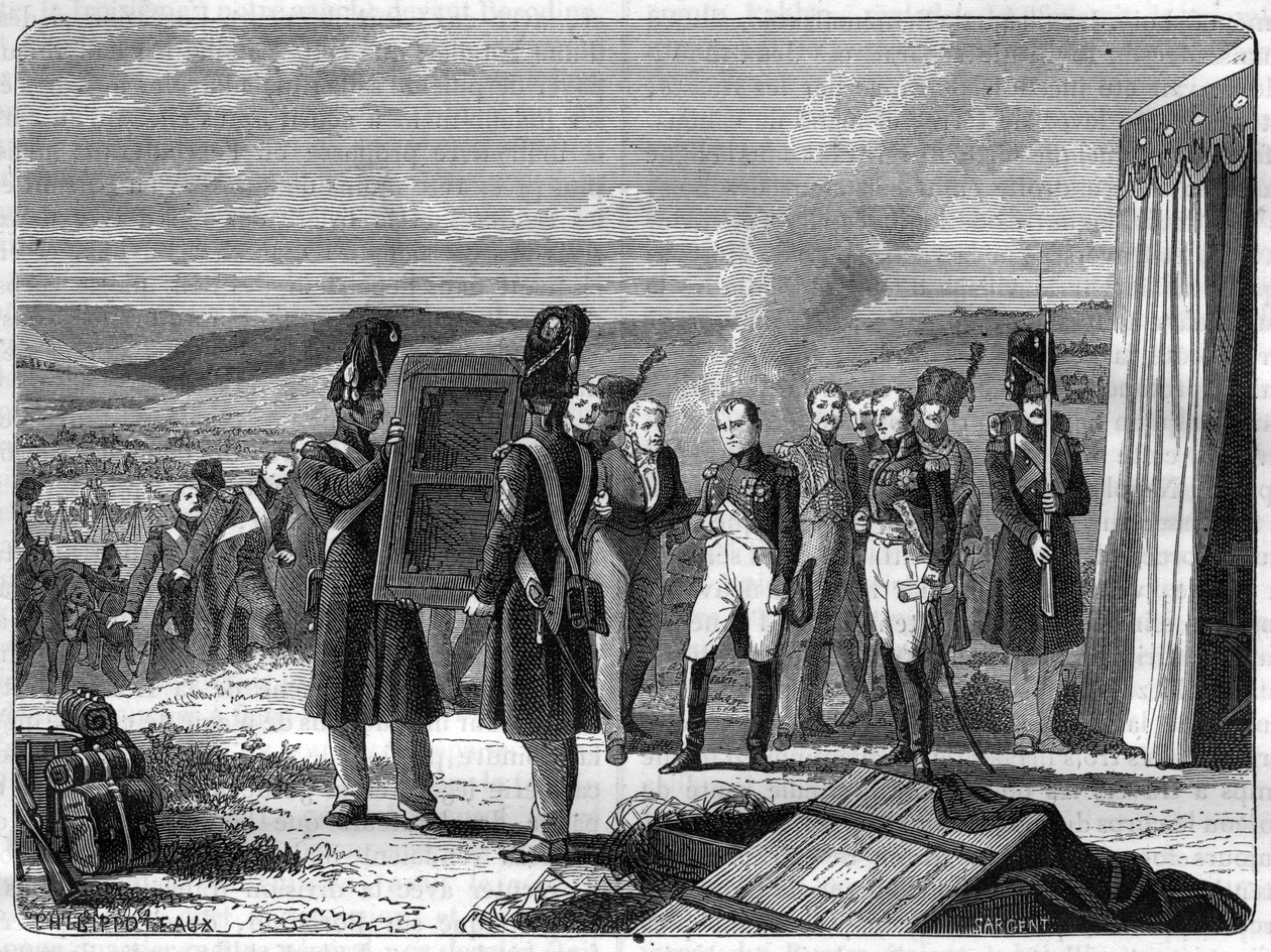 På tampen av slaget ved Borodino, 7. september 1812: Napoleon før portrettet av kongen av Roma - Portrettet av kongen av Roma Napoleon II bringer Napoleon I kvelden før slaget ved Moskova (slaget ved Borodino) av French School