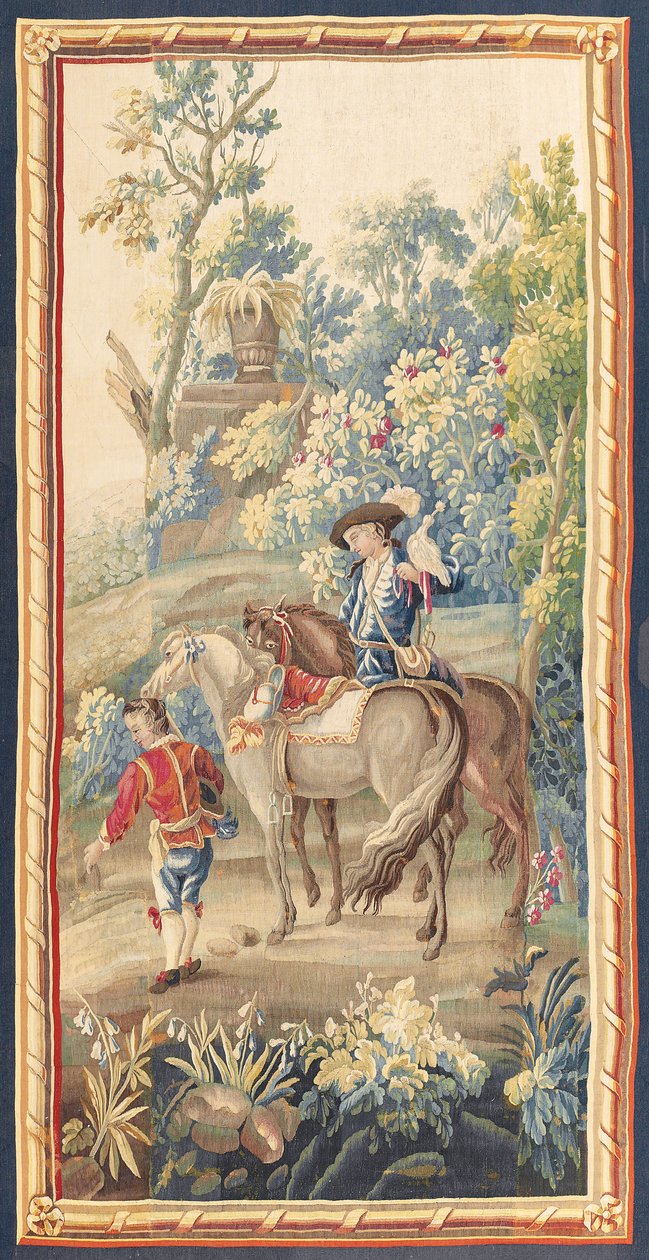 En av et par Louis XVI pastorale billedvev, Aubusson, ca. 1775 av French School