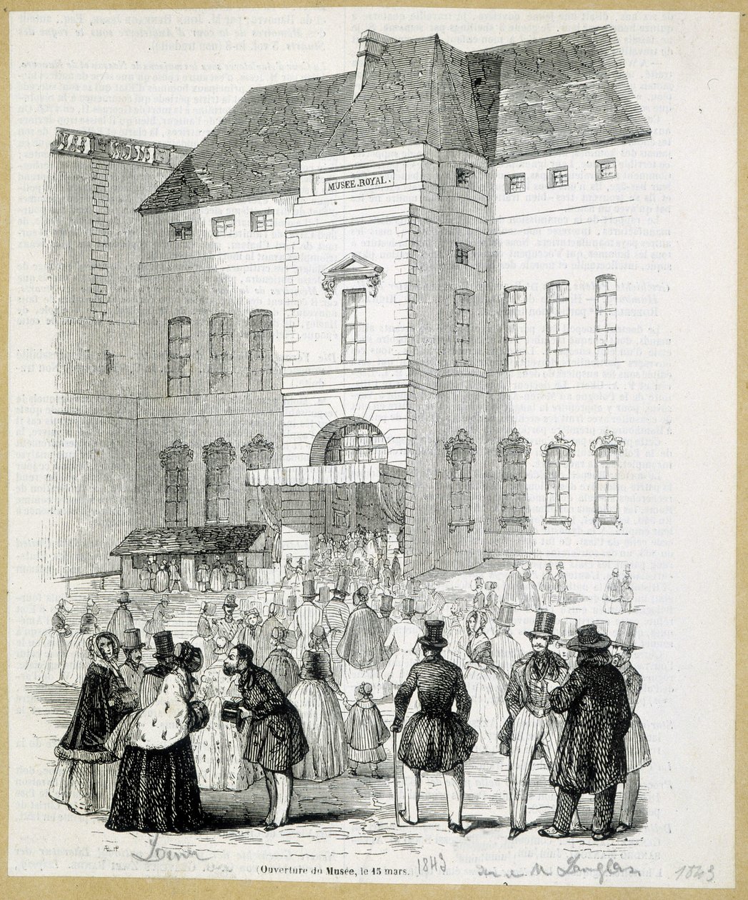 Åpning av Musee Royal (Musee du Louvre), 15. mars av French School