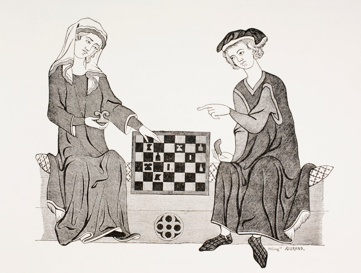 Othon IV, markis av Brandenburg, spiller sjakk med sin kone Hedwige de Habsbourg, fra 
