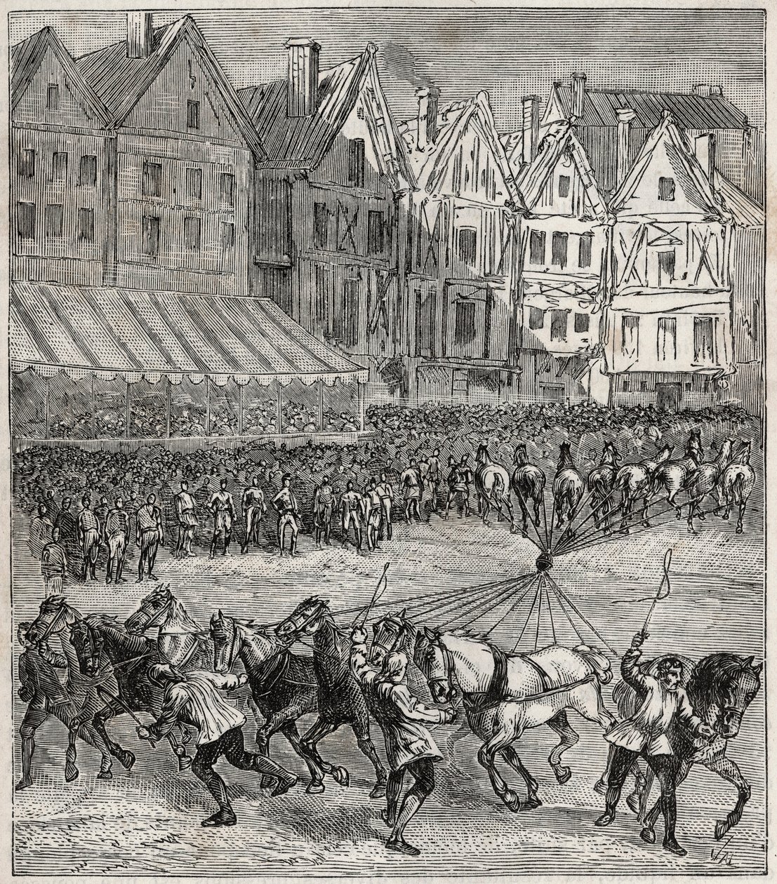 Otto von Guericke Magdeburg hemisfæreeksperiment, som demonstrerte atmosfærisk trykk - Erfaring av Otto von Guericke (Otto de Guericke av French School