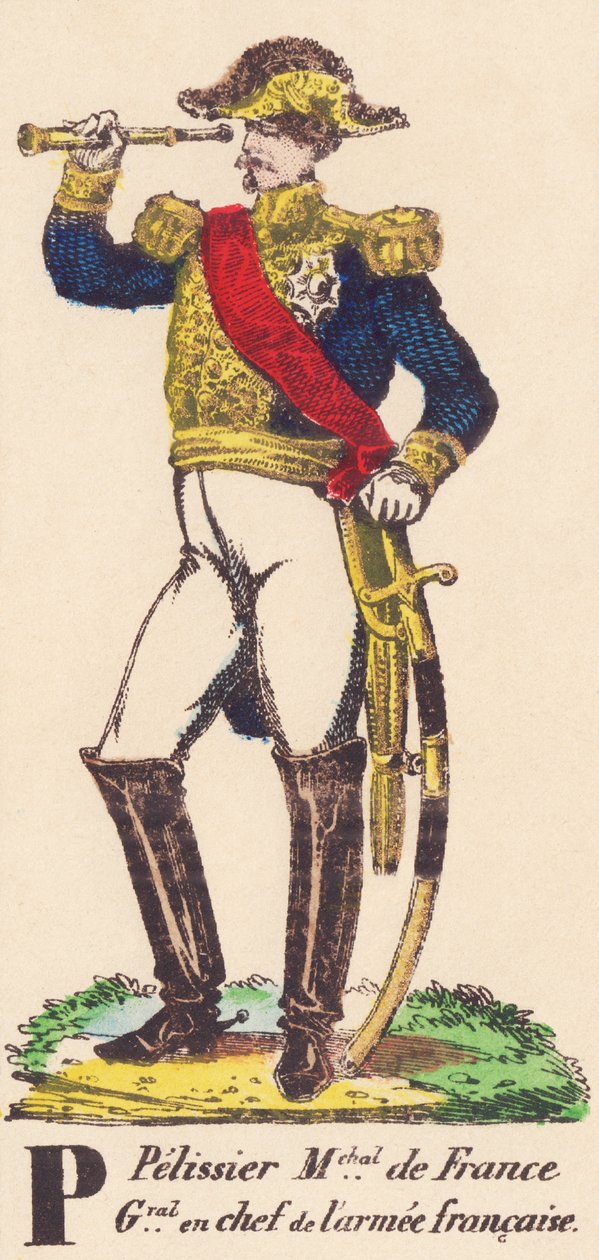 ; P: Pélissier (Aimable) marskalk av Frankrike (i 1855), sjefsgeneral for den franske hæren (1794-1864) av French School
