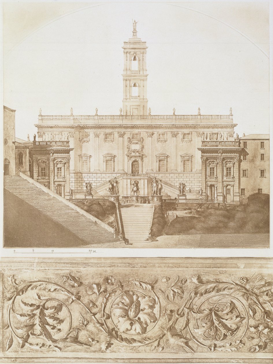 Palazzo Senatorio, Capitol, Roma, fra Fragments of Medieval and Renaissance Architecture, gravert av Jules Adolphe Chauvet (f.1828) av French School