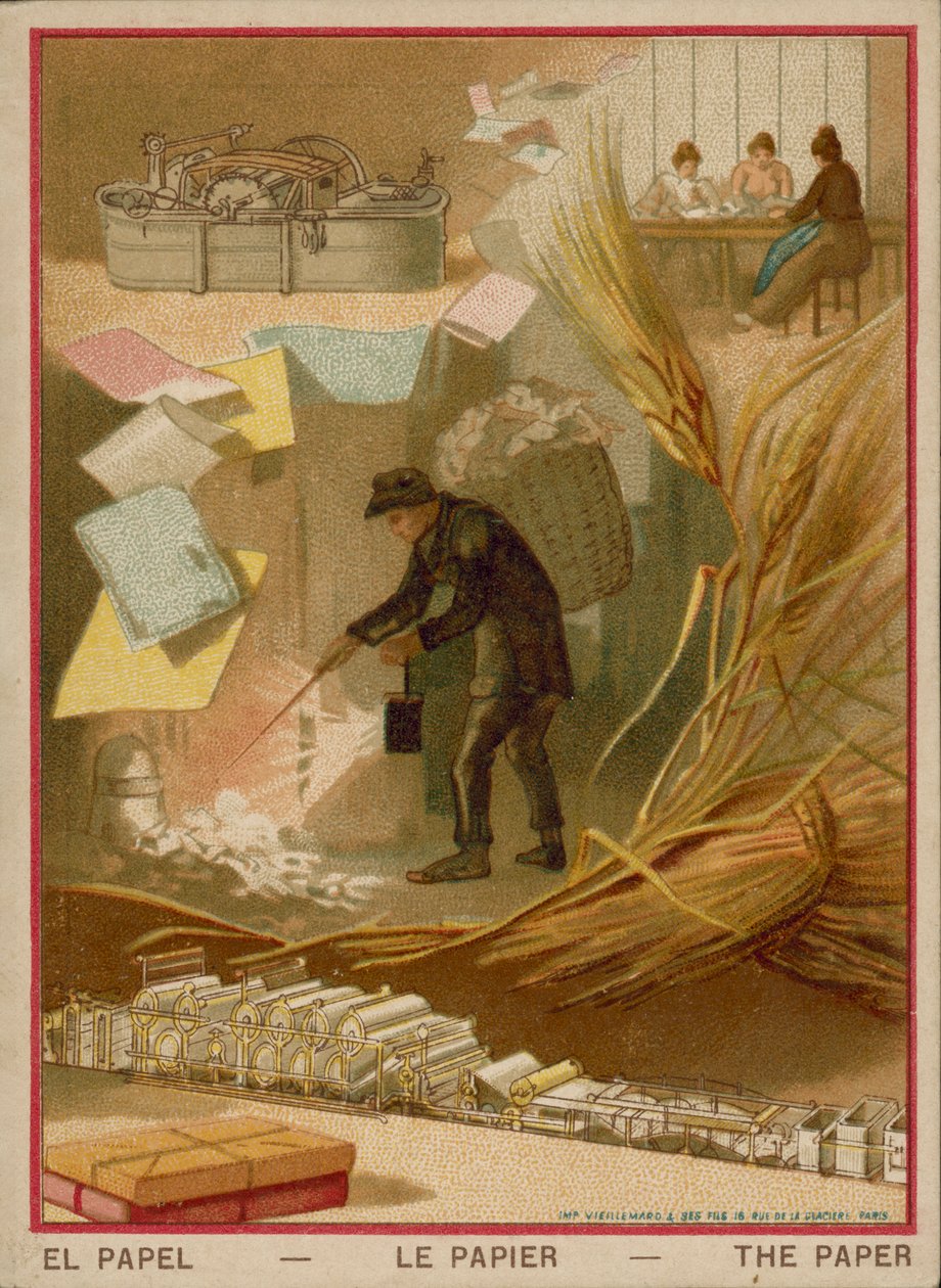 Papir (kromolitho) av French School