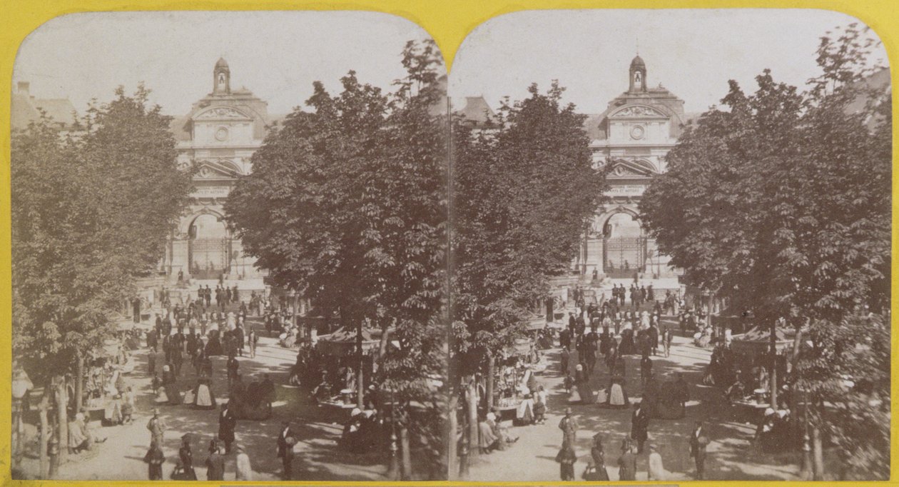 Paris, Arts et Metiers offentlige hage, stereoskopisk utsikt, ca. 1860 av French School