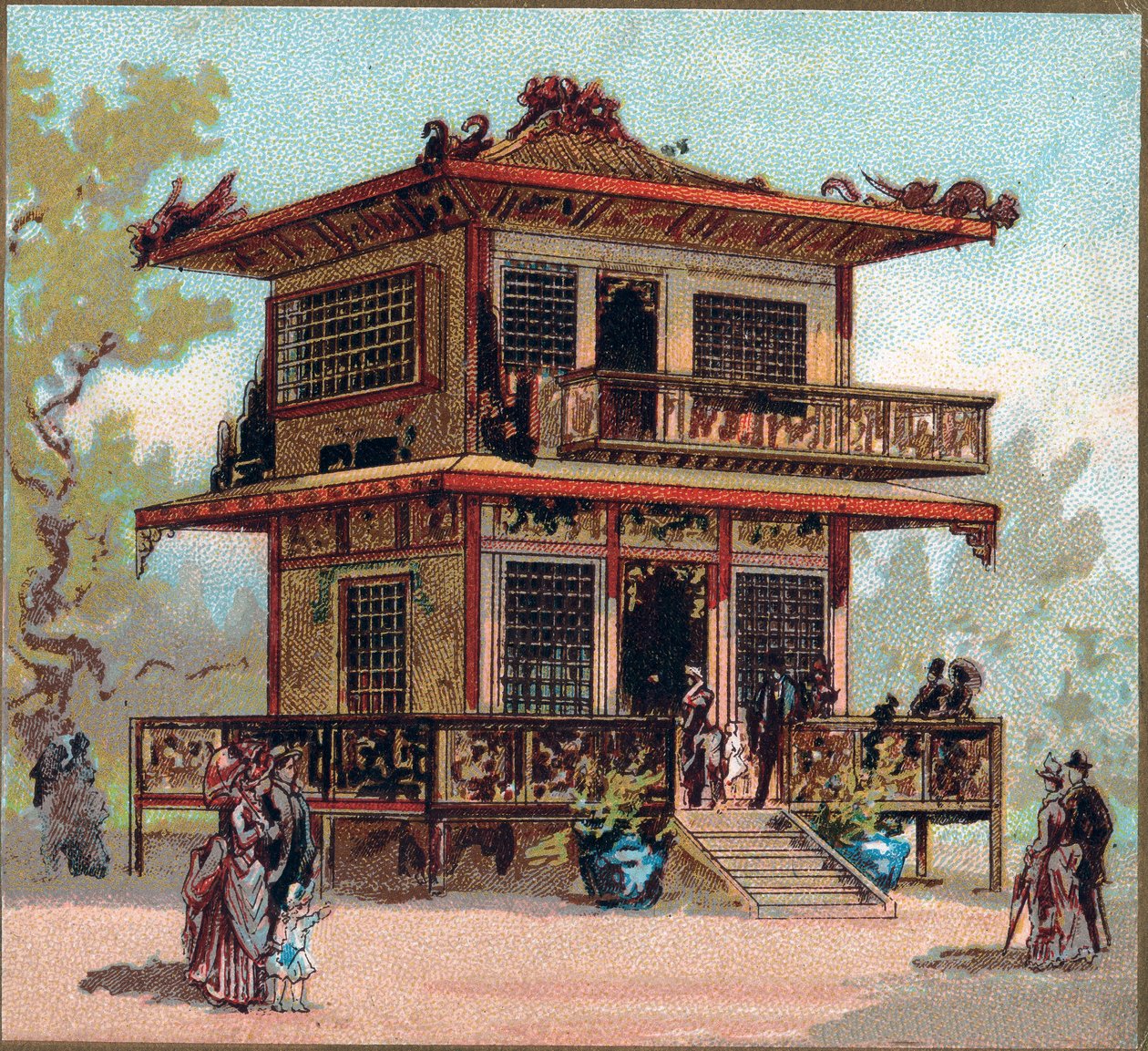 Paris. Universell utstilling fra 1889: Japan-paviljongen. av French School