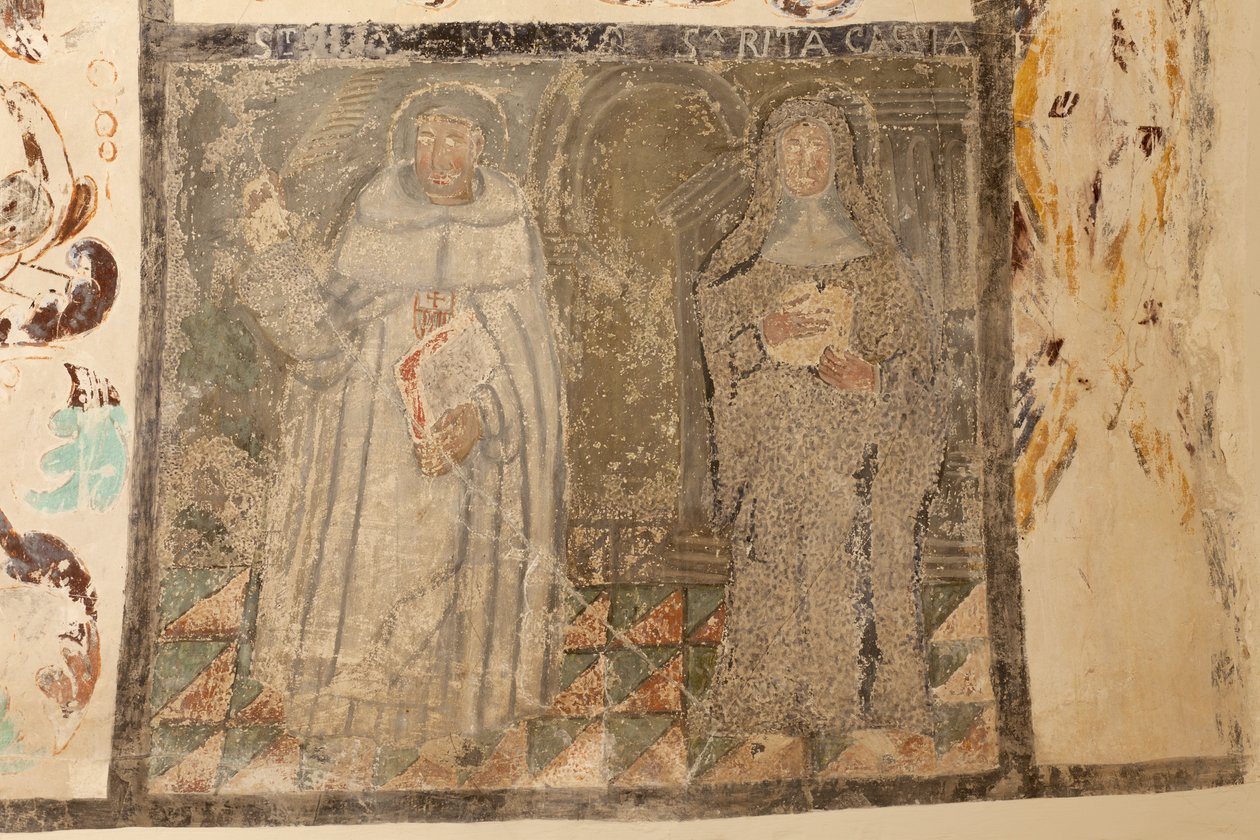 Sognekirke (Vår Frue av Solers kirke). Interiør. Skipene. Veggmalerier. Detalj. Det 16. århundre (?). av French School