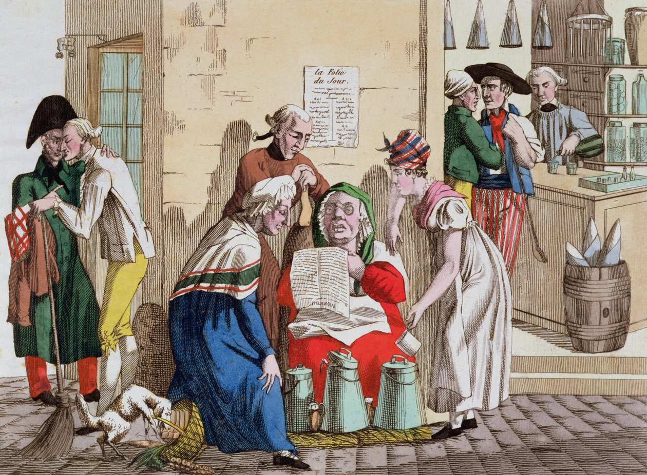 Parisisk melkeselger og leverandør av nyheter, ca. 1815 av French School