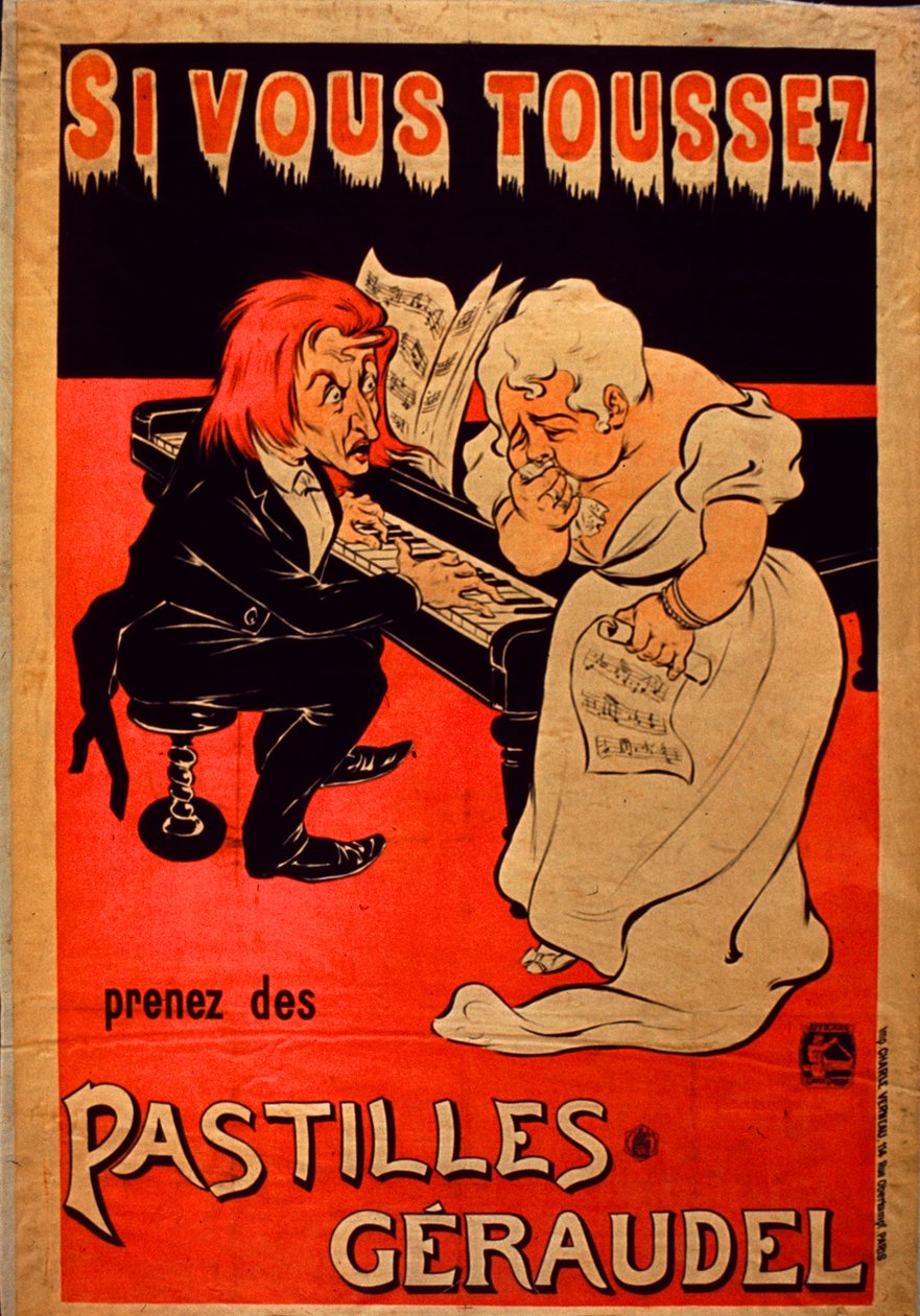 Geraudel Pastilles-plakat av French School