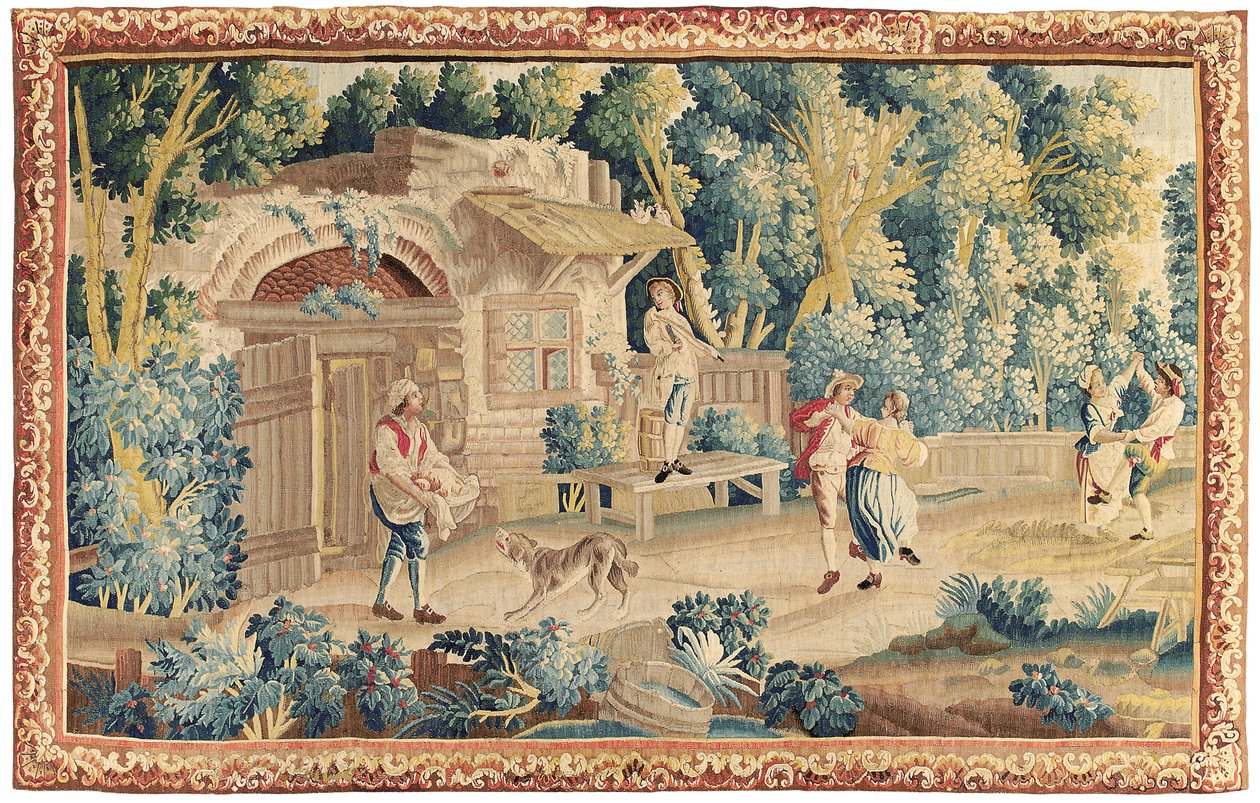 Pastoralt tapet, Aubusson, midten av 1700-tallet av French School