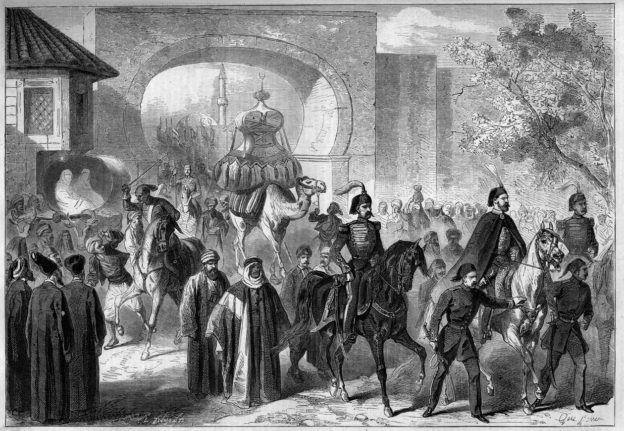 Pelerinage of Mecca: depart from Constantinople of the caravan to carry presents destined for the temple of Kaaba (Ka