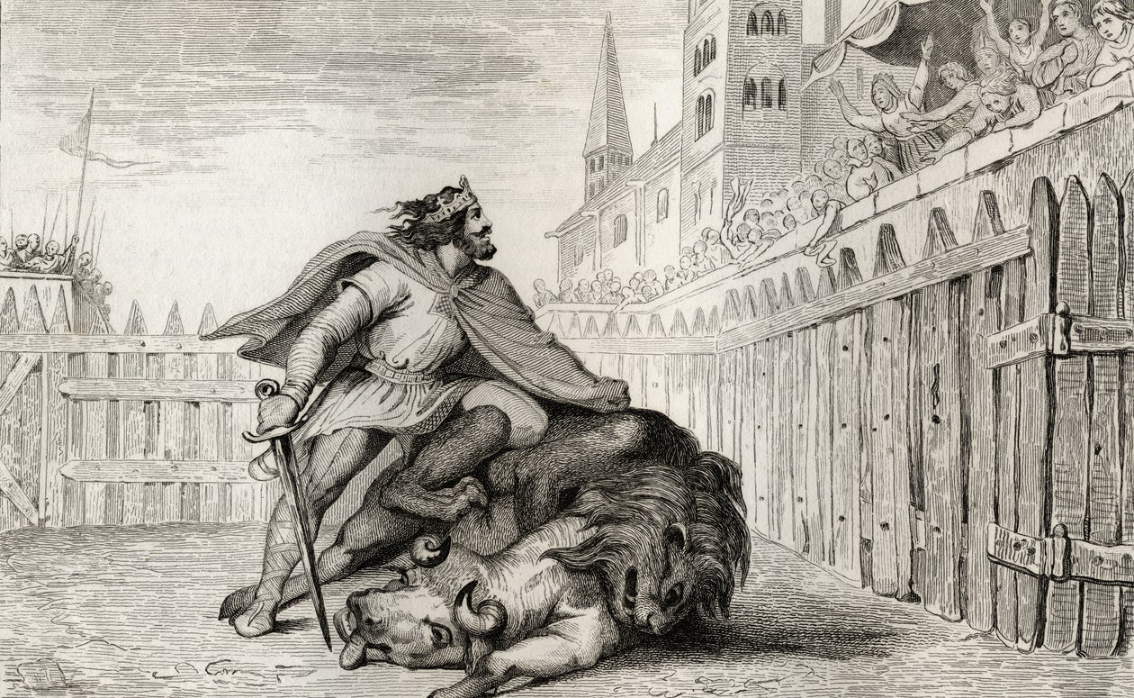 Pepin III (714-68) the Short with the Lion and the Bull, fra 