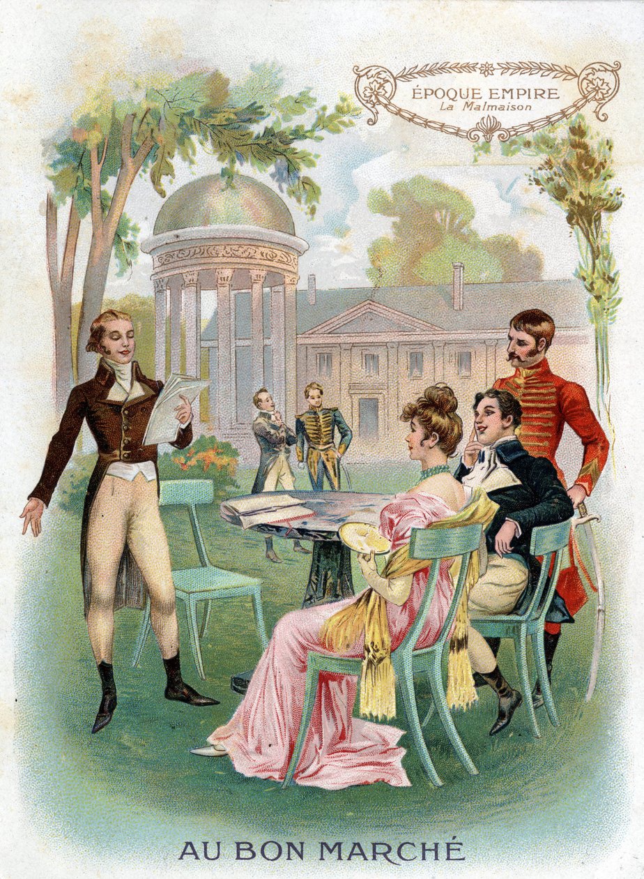 Empireperiode: Malmaison. Kromolitografi "Au Bon Marche" ca 1890. av French School