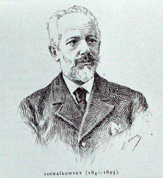Petr Ilitch Tchaikovski (1840-93), illustrasjon fra 