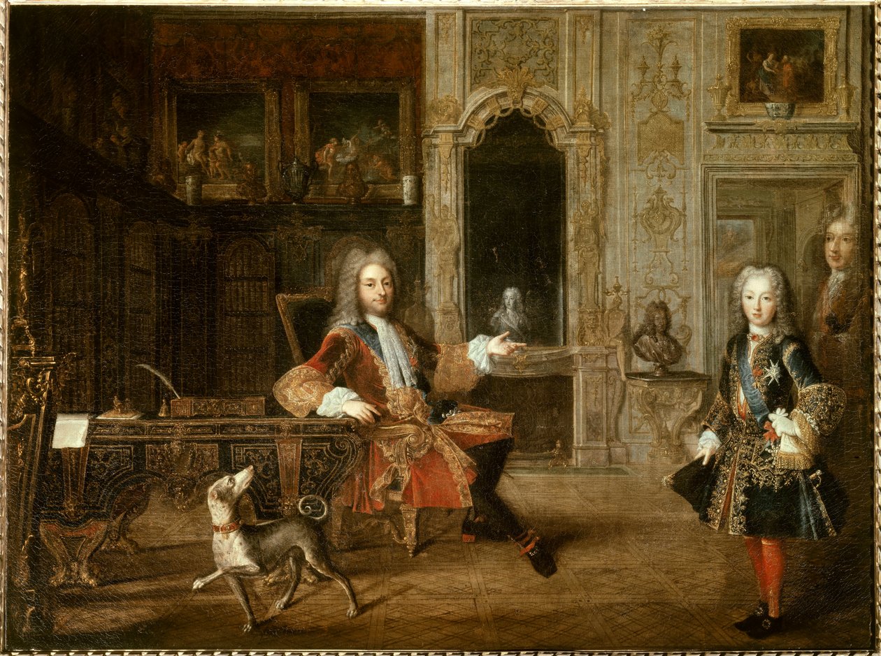 Philip II og Louis I av Orleans, hertugen av Chartres av French School